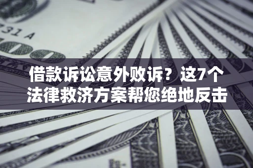 北京借款诉讼意外败诉？这7个法律救济方案帮您绝地反击！